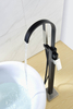 Hot Selling Matte Black Cheap Floor-Mount Bathtub Faucet