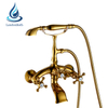 French Gold Deck-Mount Bathtub Faucet Modern Design Styles Bathtub Tap