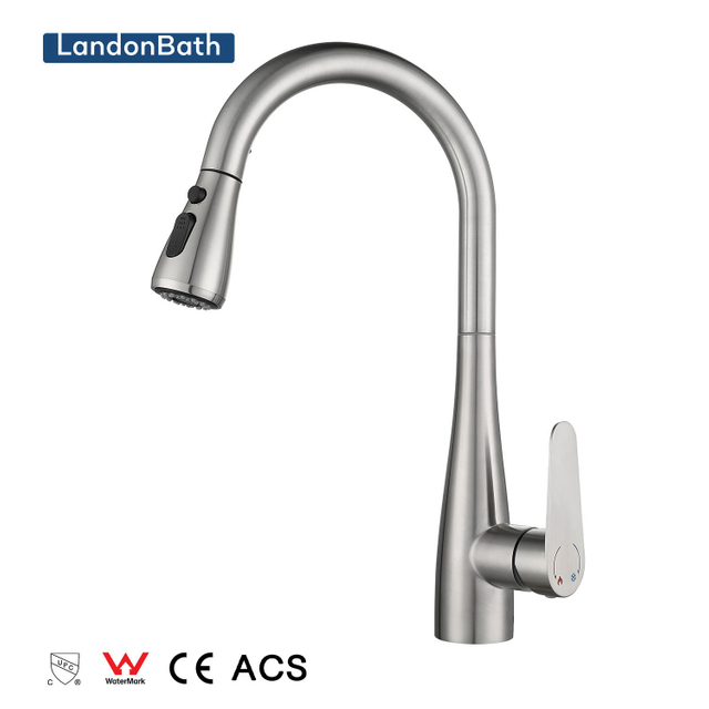 3 Way Spring Pull Out Kitchen Faucet Commercial Kitchen Mixer Flexible Kitchen Taps Stainless Steel 