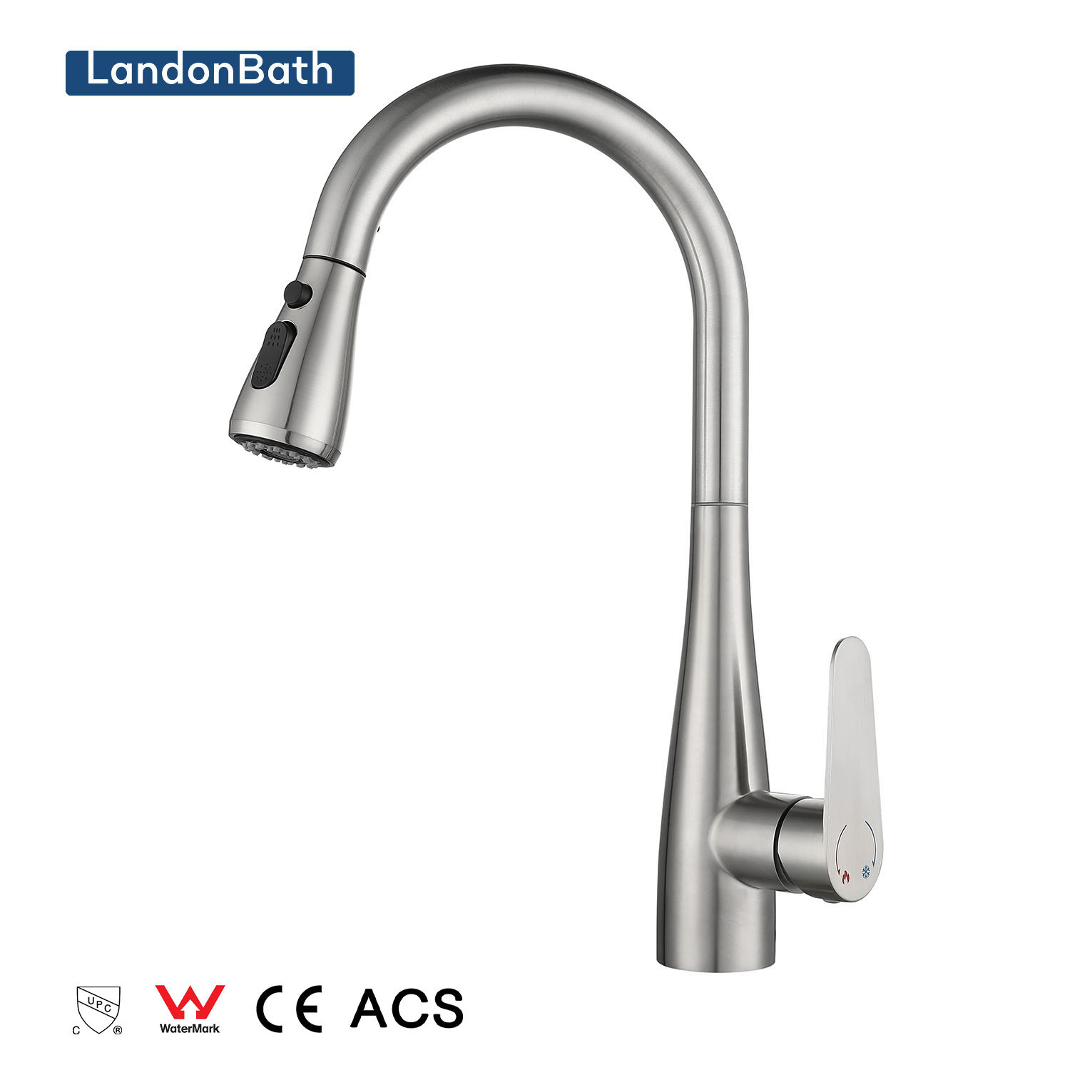 Black Stainless Steel Spring Kitchen Sink Faucet of China Supplier Landonbath
