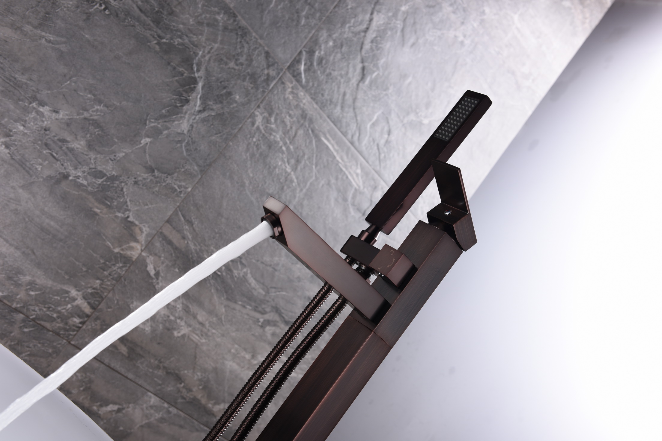 Copper Italian Bath Shower Set Matt Black Bathroom Faucet