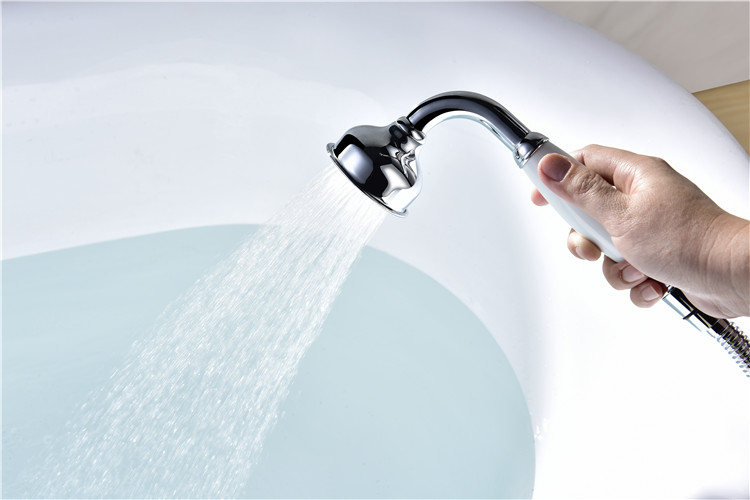 Freestanding Bath Tub Faucet with Hand Shower Chrome Floor Mounted