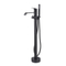 Modern Electroplated Matte Black Stand bathtub Alone Bathroom Free Floor Standing Bath Faucet Tap Mixer Shower