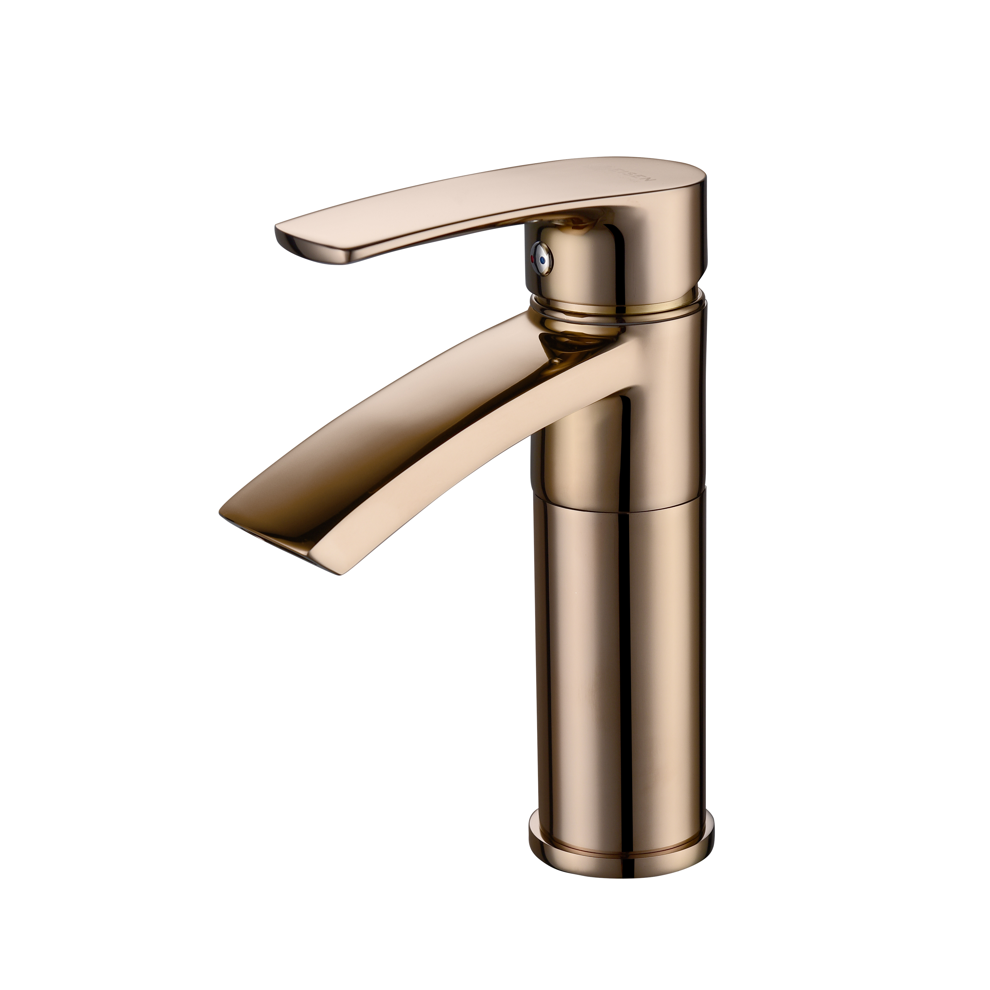 Modern Rose Gold Bathroom Brass Washbasin Faucet Single Lever Golden Water Taps