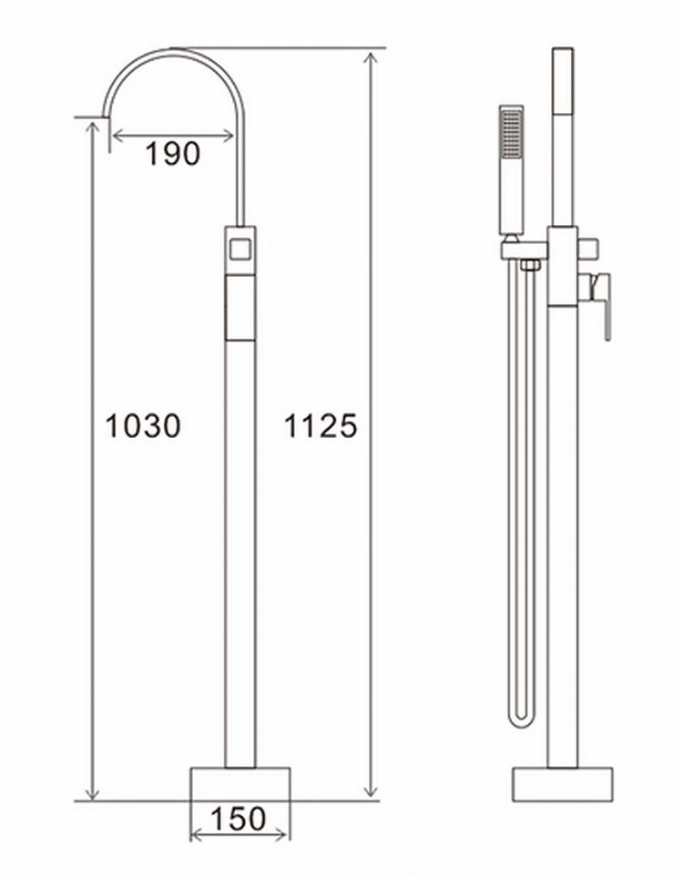 Wholesale Freestanding Bathtub 59# Brass Faucet /Tap Mixer Plate Chrome