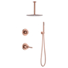 Shower Faucet Polished Copper Rose Gold Modern Bathroom Set Mixer Tap With Color Bath And Head Rose Gold Rainfall Sets