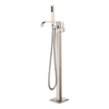 Brushed Nickel Bathroom Bathtub Mixer Tap Floor Standing Faucet
