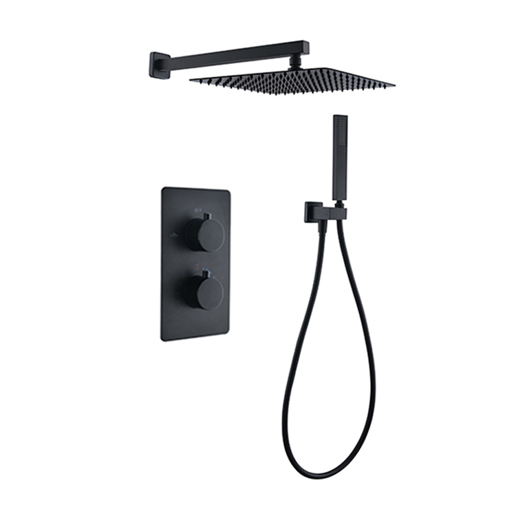 Thermostatic Bath Shower Mixer Taps With Rainfall Shower Head In Wall Mounted