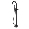 Super High Flow Rate Matte Black Floor Standing Bathtub Mixer Faucet Tub Fillers