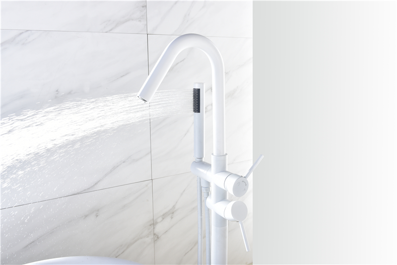 Concise Modern Brass Body Freestanding Floor Mounted Faucet In Kaiping Taps White Stand Alone