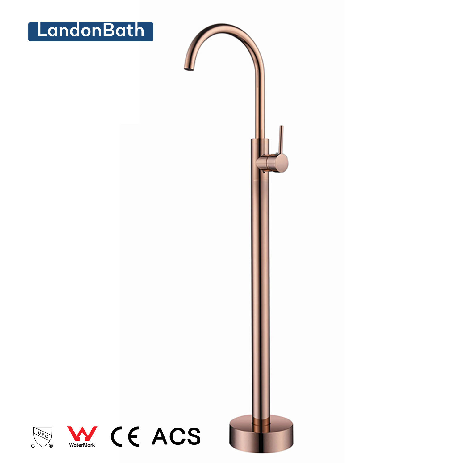 Tub Filler Modern Design Brass Bathtub Faucet Floor Stand