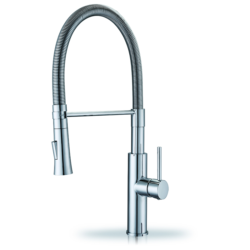 Brass Pull Out And Down Sink Kitchen Faucet Mixer 1301007