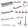Brushed Gold Black Bathroom Accessories Set Paper Holder Towel Rail 623Series
