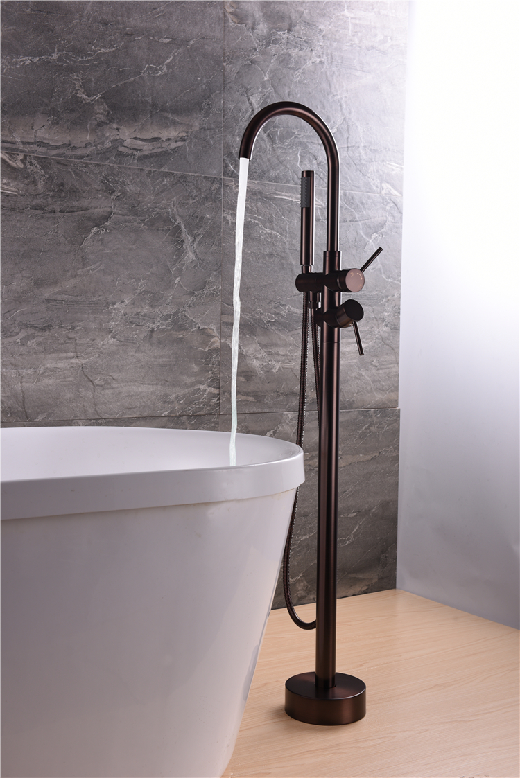 Hot and Cold Water Exchange Cheap Nice Quality Floor-Mount Bathtub Faucet