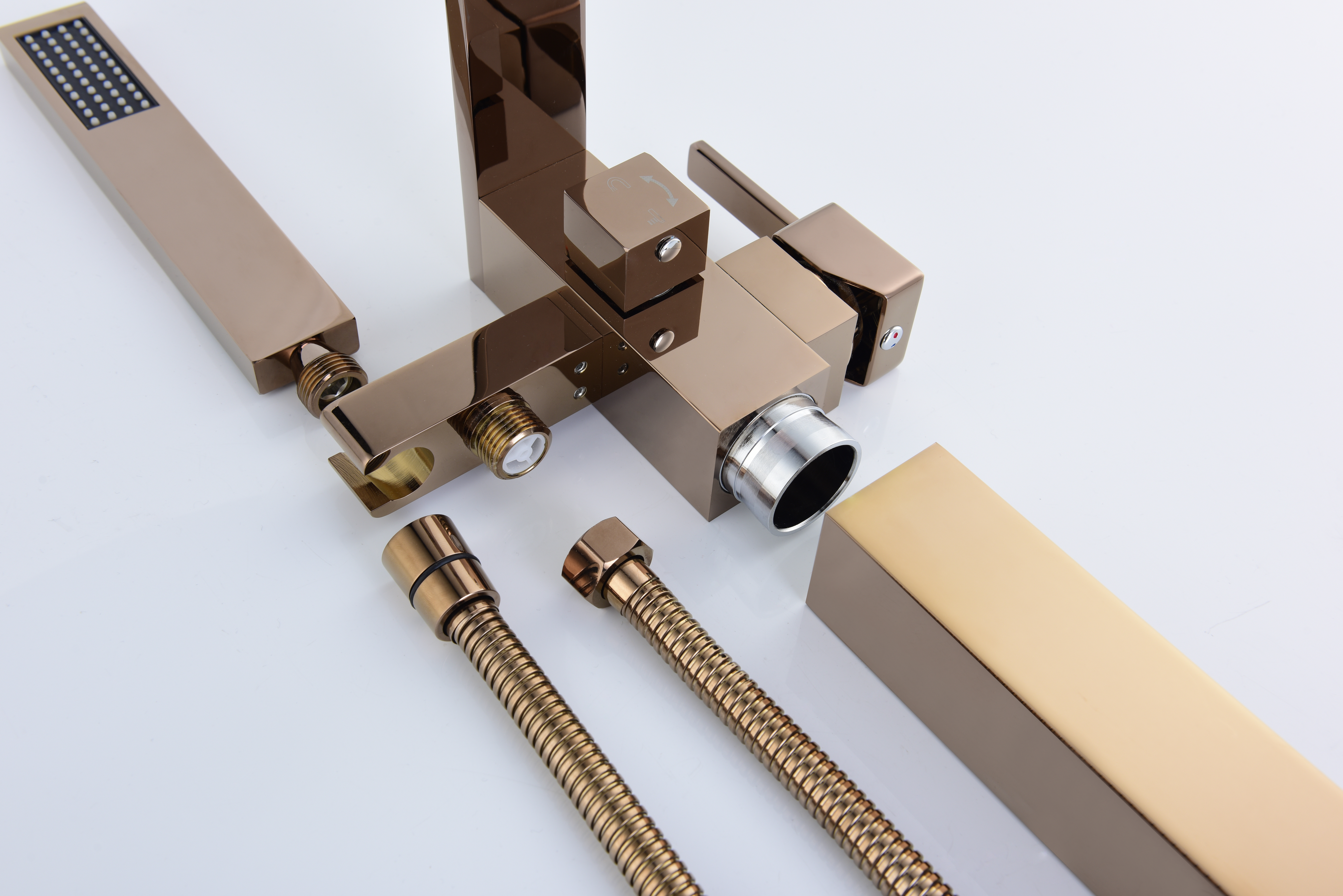 French Gold Square High Quality Brass Chrome Bathroom Faucet