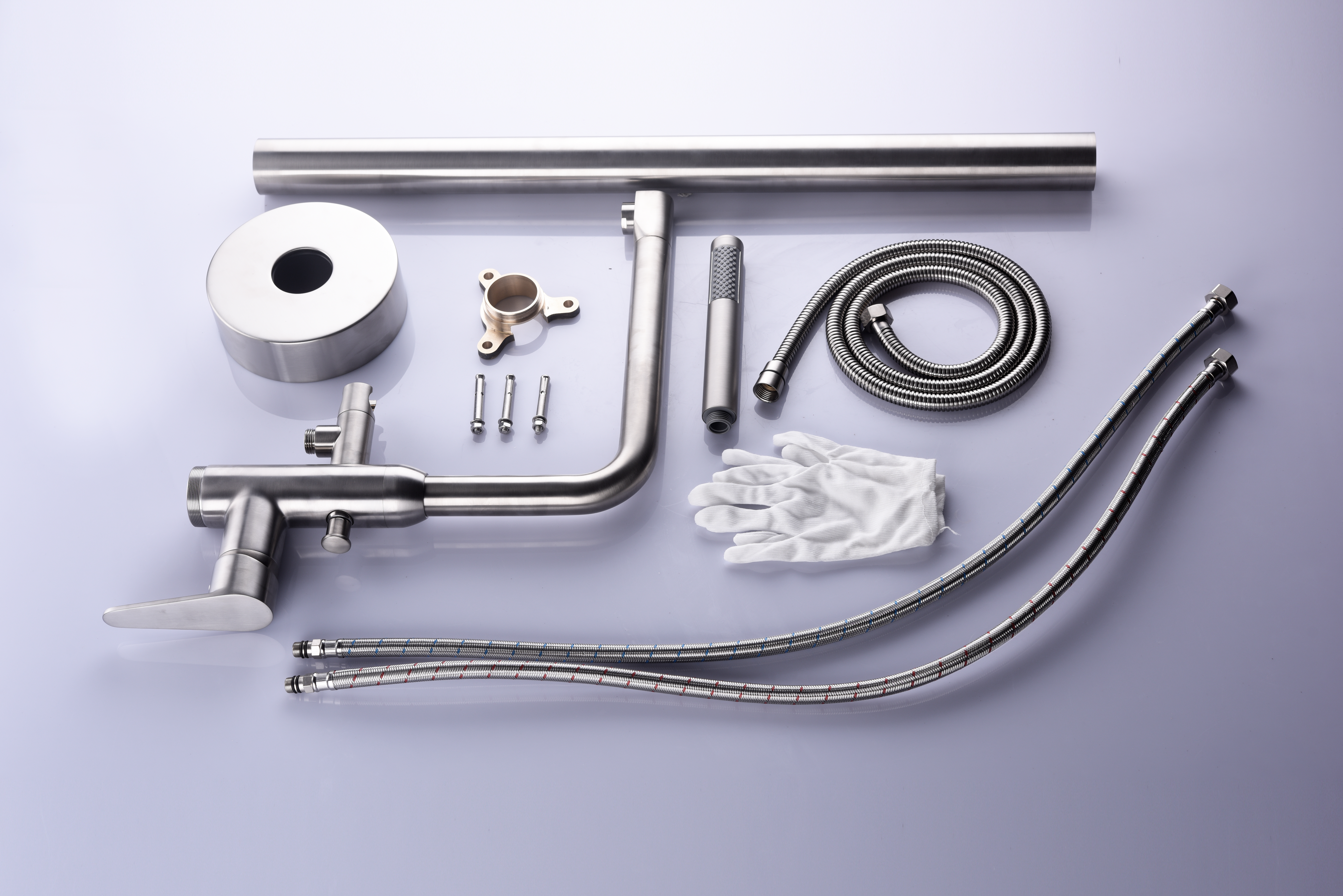 Freestanding Faucet Square Round Brass Chrome Tap