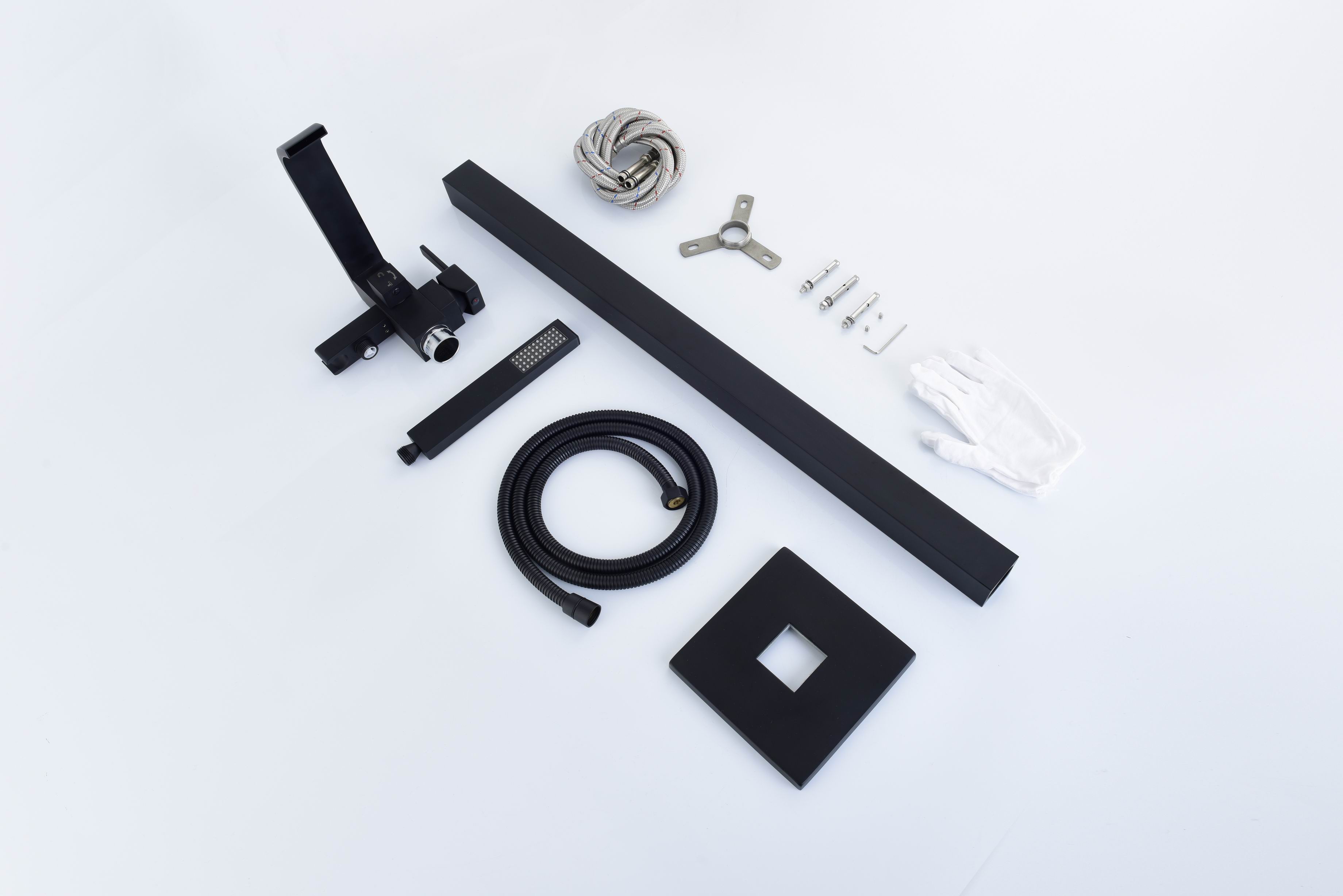 Classical White and Matt Black Landon Bath Freestanding Faucet