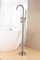 Bathroom Brass Brush Nickel Floor Mounted Tub Filler Freestanding Bath Tub Shower Faucet
