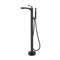 Modern Electroplated Matte Black Stand bathtub Alone Bathroom Free Floor Standing Bath Faucet Tap Mixer Shower