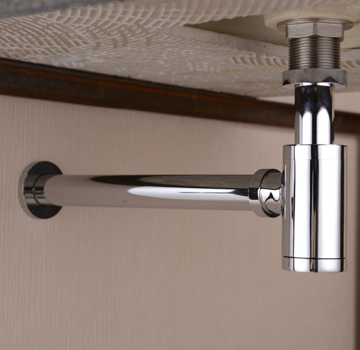 Bathroom Round S Bottle Trap with Wall Extension For Basin Waste And Outlet