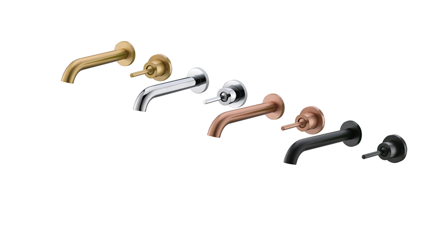 Bathroom Mixer Tap Faucet Black Wall Mounted Single Lever Basin Faucet