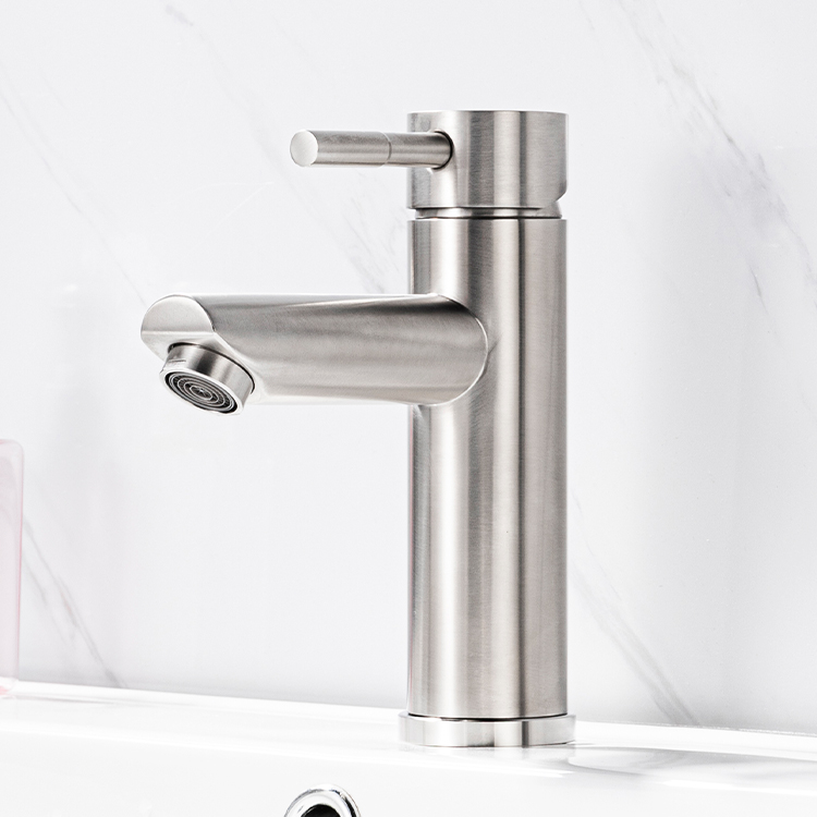 Bathroom Faucet Single Hole Stainless Steel Basin Faucet Hot Cold Water Mixer Tap