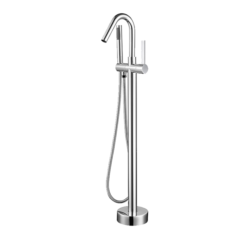 cUPC Brass Floor Mounted Tap Mixer Bathtub Free Standing Bathtub Faucet Contemporary Bath Tub Filler Chromed Style