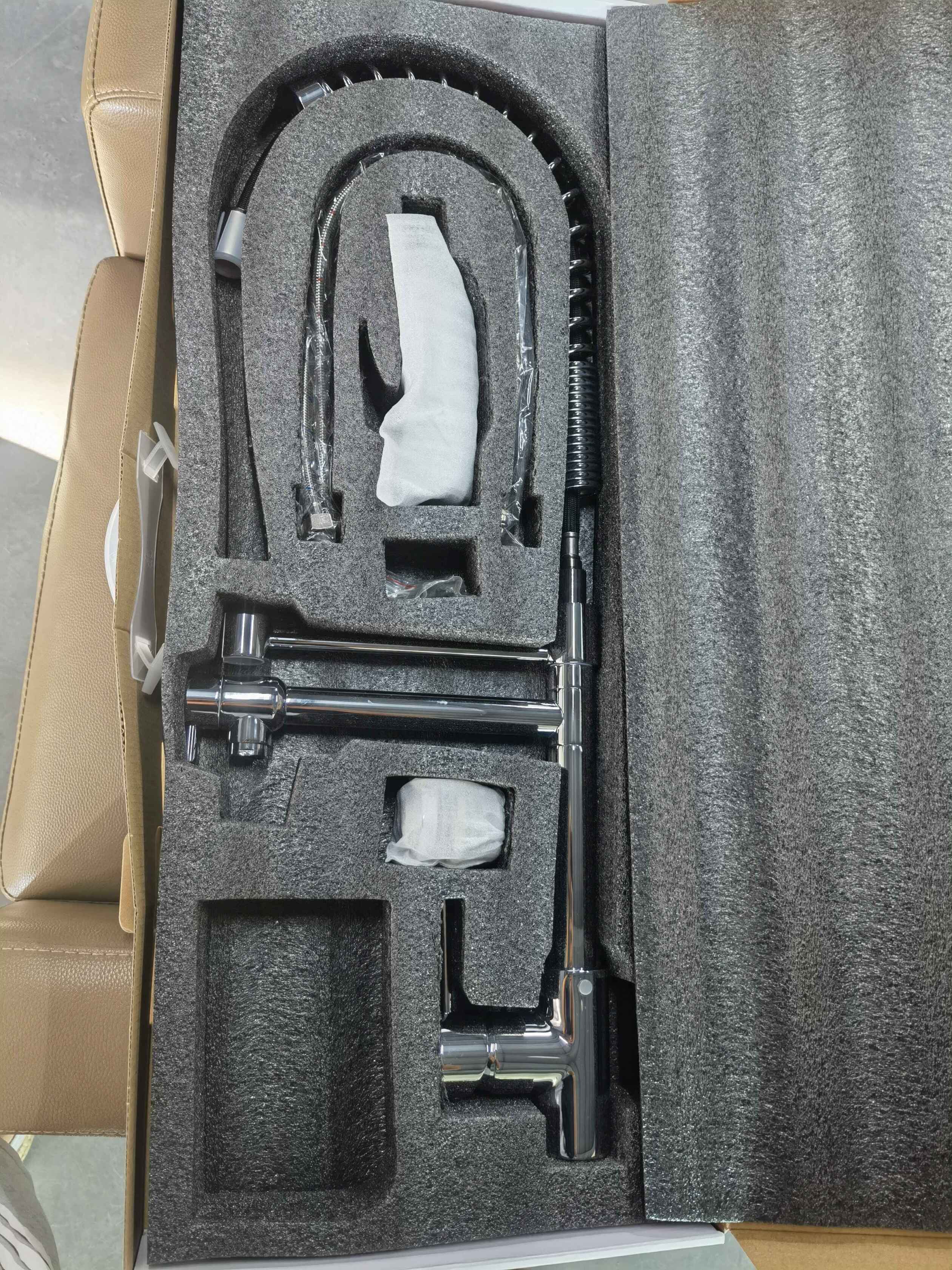 Commercial Brass Chrome Water Tap Adjustable Kitchen Sink Faucet