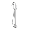 Free Standing European Style Bath Tap, Floor Mounted Bathtub Faucet with Hand Shower
