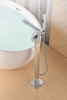 Hot Selling Bathroom Polished Chrome Floor Mount Freestanding Tub Filler Faucet