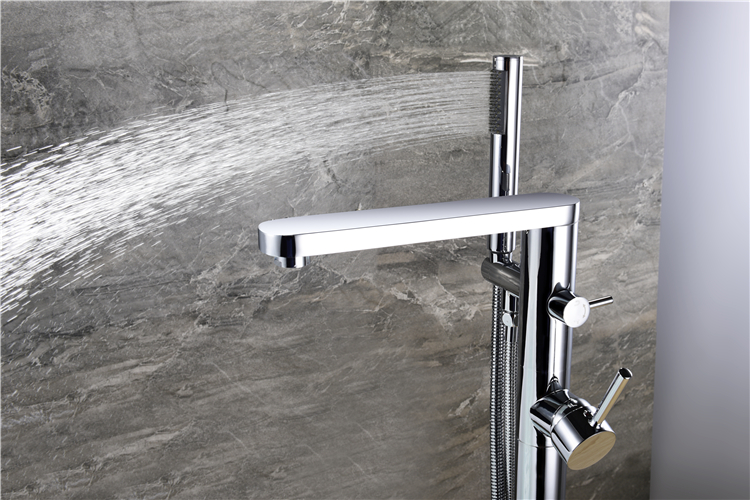 Freestanding Mixer Shower Bath Tap Bathtub Faucet Watermark Floor Mounted Tub Filler Free Standing Modern Bathroom Brass