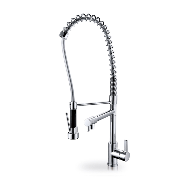 Commercial Pull Out Flexible Water Mixer 3 Way Pre Rinse Sink Taps Deck Mount Kitchen Faucet