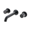 Black Wall Mount Dual Handle Mixer Tap Basin Tap Brass 3 Hole Wall Mounted Basin Faucet