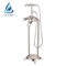 Free Standing Brushed Nickel Bathtub Faucet Triple Handle Floor Mounted Tub Sink Mixer Faucet Brass Bathroom Bath Shower Set Tap