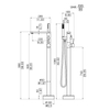 Black Freestanding Contemporary Shower Faucet Floor Mounted Bathtub Mixer