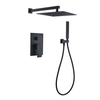 Matte Black Shower Faucet Set 3-Way Valve Rain Shower Head Mixer Tap