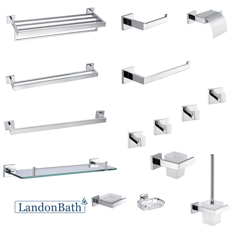 Stainless Steel 304SUS Square Bathroom Accessories Set 68Series