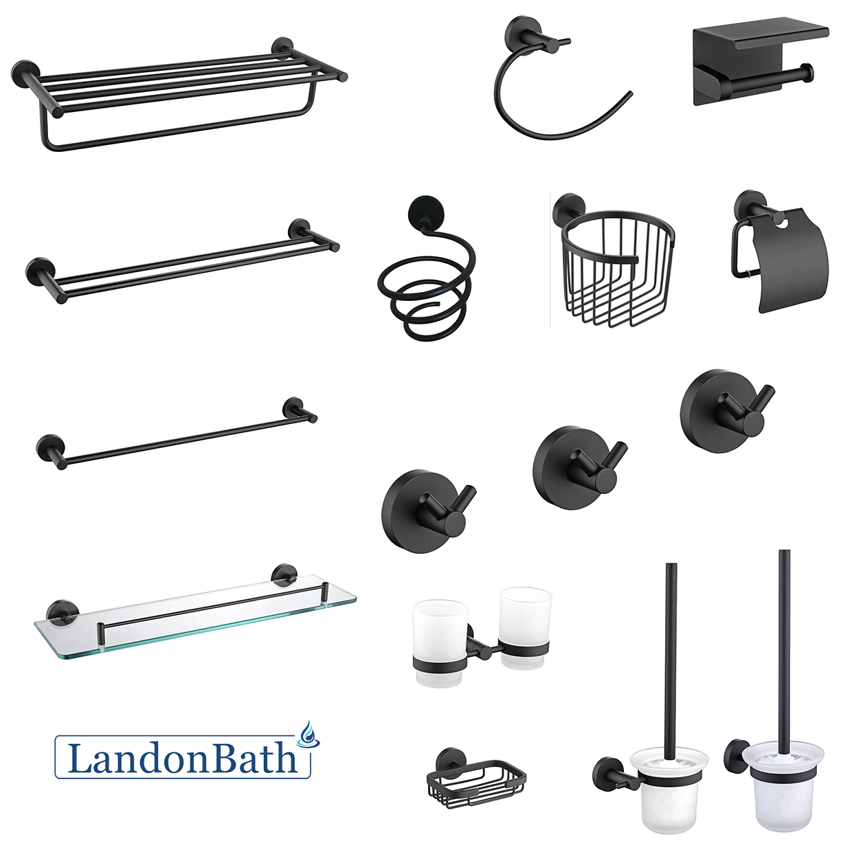 Bright Gold Bathroom Accessories Set Paper Holder Towel Rail 70Series