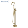 Floor-Mount Bathtub Faucet French Gold Thermostatic Bathtub Tap