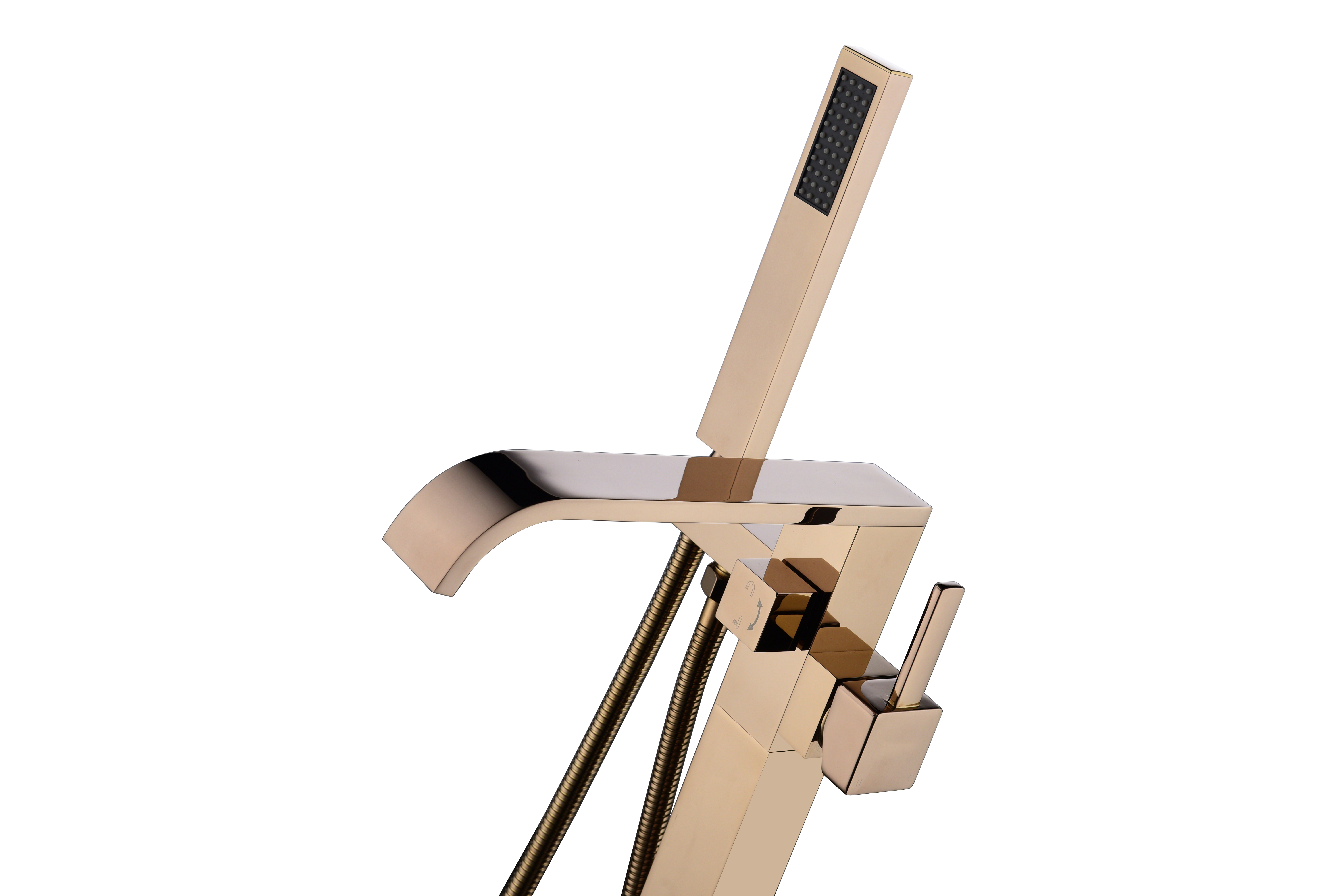 Hot Selling Brass Chrome Hot and Cold Water Exchange Freestanding Bathtub Faucet