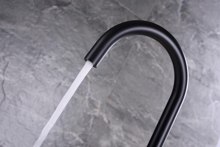 High Brass Quality Black Color Freestanding Faucet Simple Design