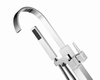 Brass Chrome Bathroom Faucet Single Hole Floor-Mount Bathtub Faucet