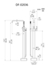 Global Brass Freestanding Bath Shower Mixer Faucet Supplier DF-02036