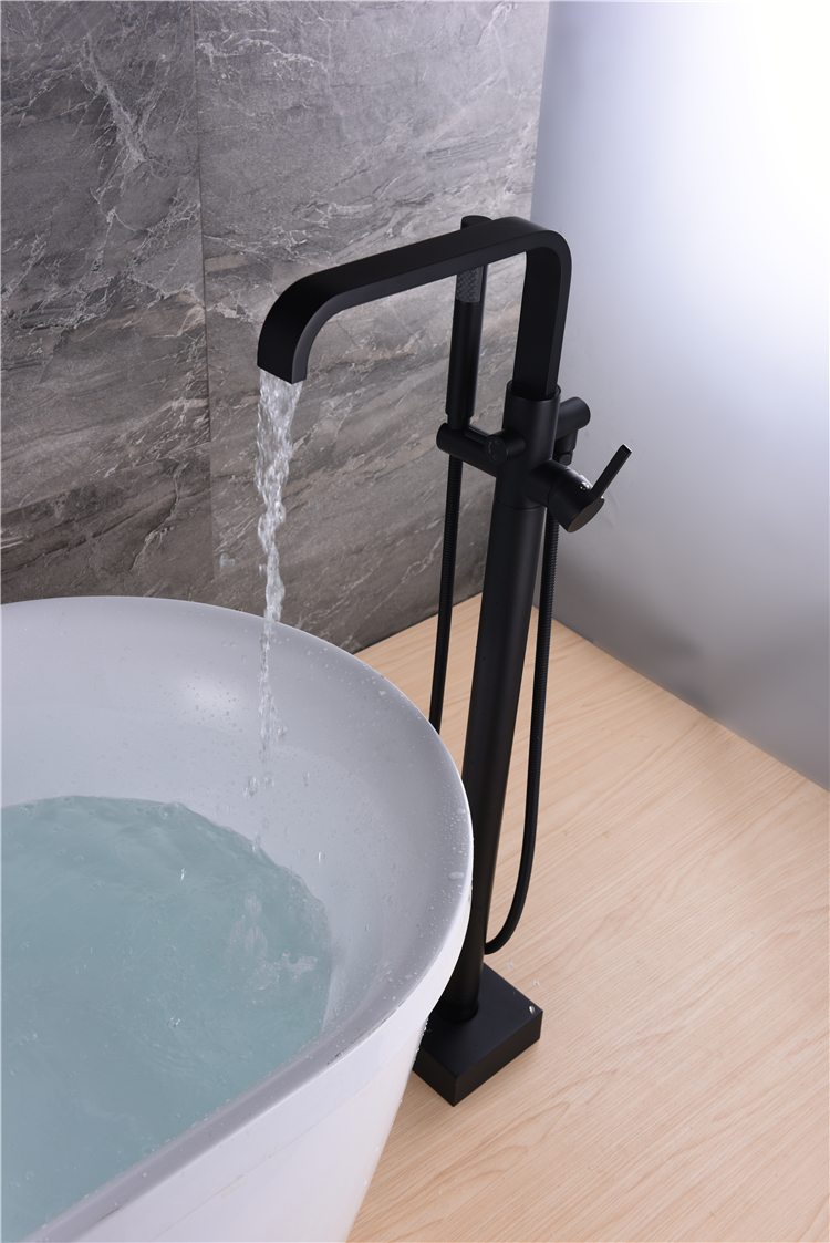 Factorys Price Bathtub Tap Hot and Cold Water Exchange Matte Black Bathtub Mixer