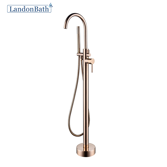 French Gold Thermostatic Freestanding Bathtub Faucet CUPC Bath Tap