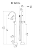 Stylish Brass Bathroom Freestanding Bath Shower Mixer Faucet DF-02035-2