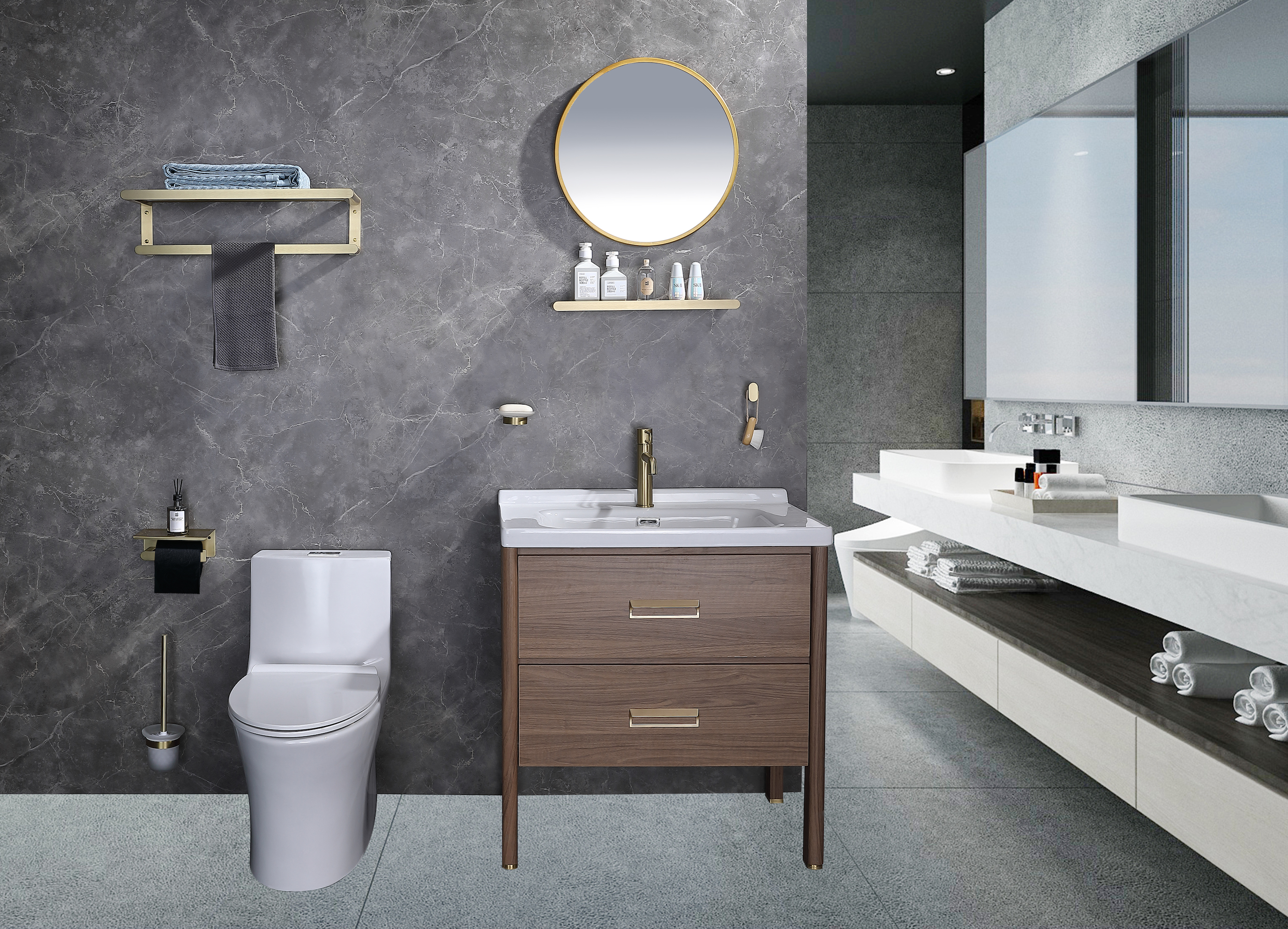 Bathroom Accessories Brushed Gold Manufacturer