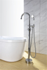 Freestanding Bath Tub Faucet with Hand Shower Chrome Floor Mounted