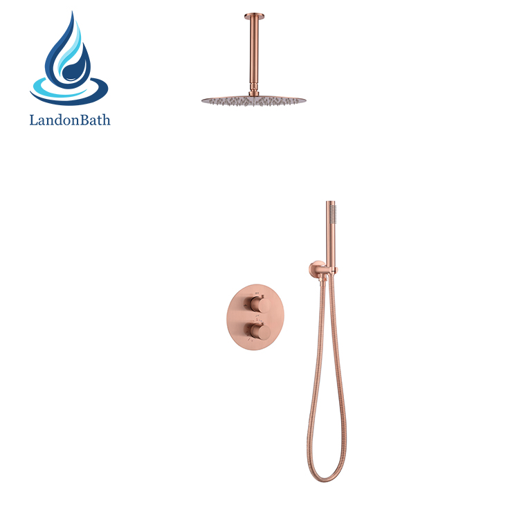 Gold Shower Set Rainfall Faucet Rose Whiteand Inwall Brushed Finish Polished Mixer Handle Black And Head Wall Mount Rain Sets