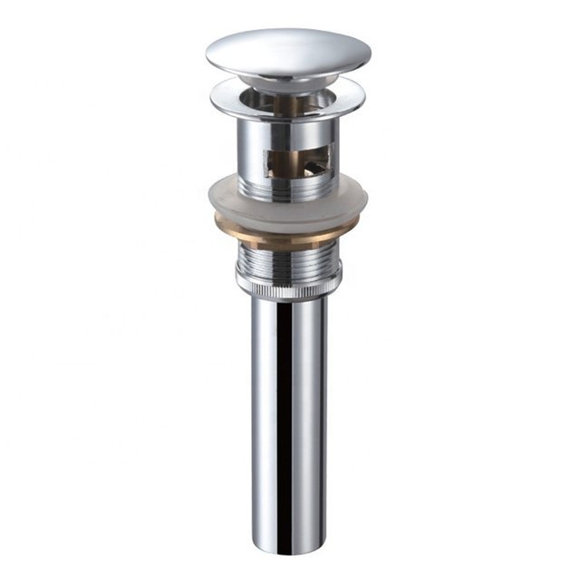 Solid Brass Chrome Bathroom Sink Faucet Pop Up Drainer Waste for Basin